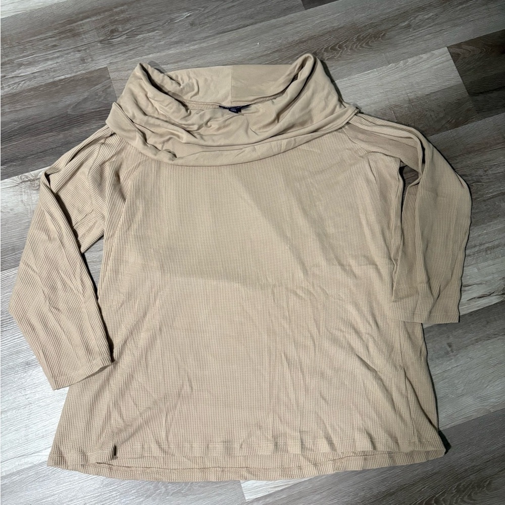 Roaman's Cowl Neck Sweater in Beige